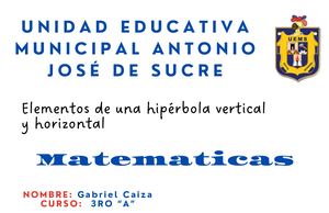 Folleto Tríptico Elementos de una hipérbola vertical y horizontal