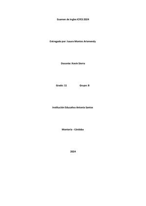 Examen De Ingles Icfes 2024