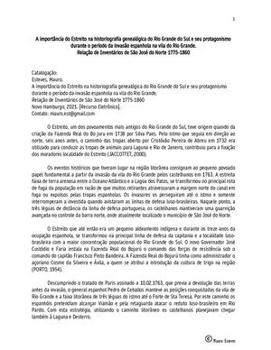 Inventários de São José do Norte - 1775 1860