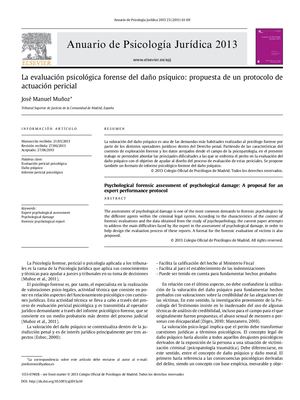 La Evaluacion Psicologica Forense Del Dano Psiquic