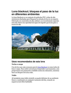 Lona Blackout; Bloquea El Paso De La Luz En Diferentes Ambientes
