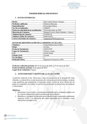 Ejemplo Informe Pericial Mobbing