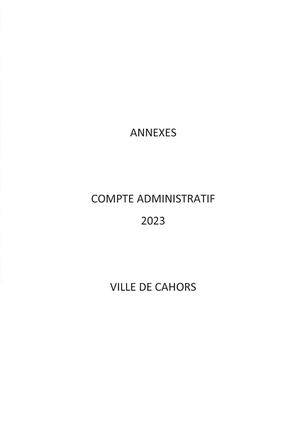 MAIRIE DE CAHORS - ANNEXES - BILAN DES ORGANISMES - CA - 2023