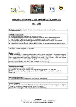Vib1 Analyse Vibrations Formation Distrame