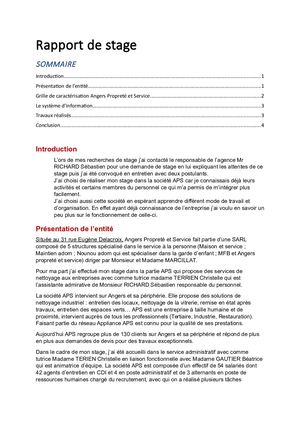 Rapport De Stage