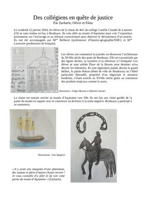 Des collégiens en quête de justice