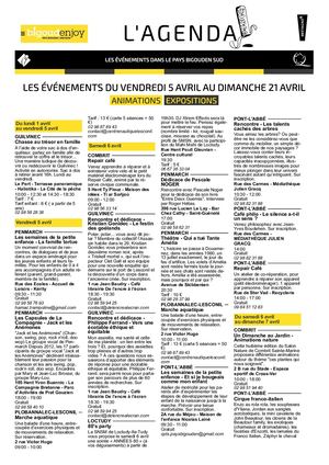 Agenda Des Animations - Avril 2024