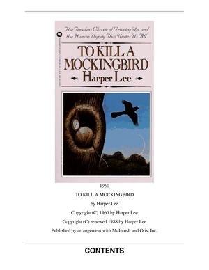 To Kill A Mockingbird