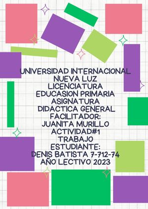 Documento A4 Portada Trabajo Proyecto Infantil Creativo Multicolor (Membretes)