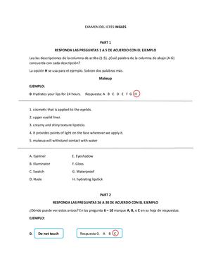 Examen Del Icfes Ingles 4