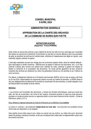 17- NOTICE+PROJETDELIB - Charte Du Service Archives