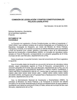 Transferencia de terrenos a Anda