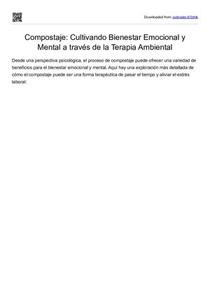 Compostaje: Cultivando Bienestar Emocional y Mental a través de la Terapia Ambiental