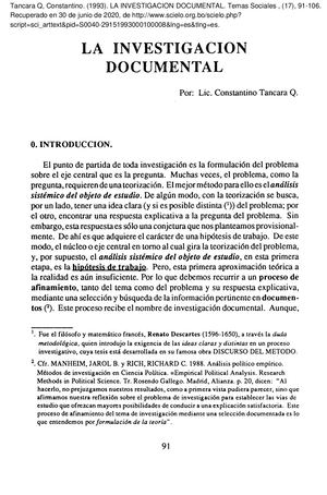 La Investigacion Documental