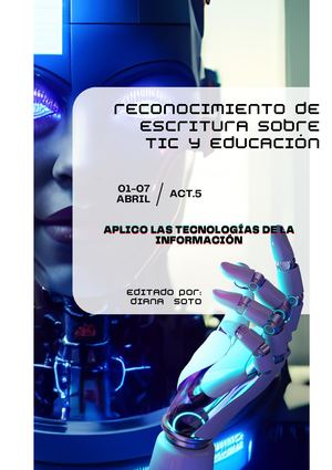 Reconocimiento De Escritura De Las Tic Y La Educacion