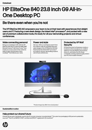 Hp Elite One 840 23 8 Inch G9 All In One Desktop Pc