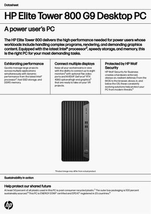 Hp Elite Tower 800 G9 Desktop Pc
