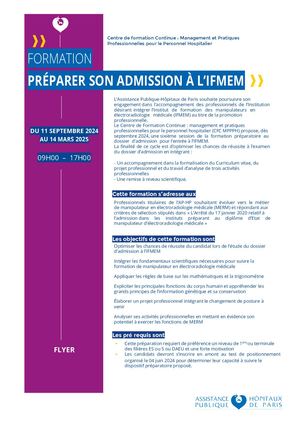 Flyer - Préparer Son Admission à L'ifmem AP-HP 2024 2025