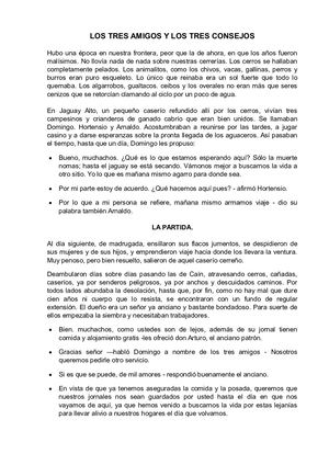 Los Tres Amigos Y Los Tres Consejos
