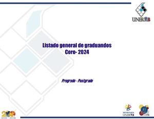 Listado General De Graduandos 2024 Coro