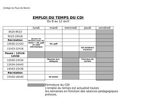 Calaméo - Emploi Du Temps Cdi