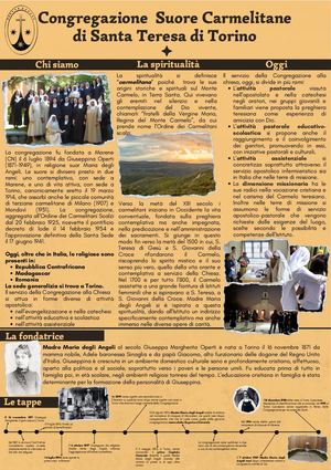 Pannello Congregazione Suore Carmelitane Di Santa Teresa Di Torino