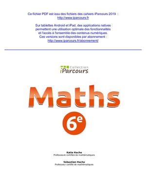 Cahier d'exercices 6ème