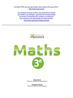 Cahier d'exercices 3ème