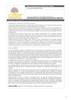 Actualisation de la stratégie aéroportuaire régionale