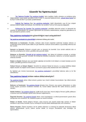 Tez Yaptırma Siteleri 2024