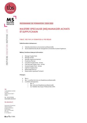 Programme MASC 2024 25