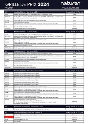 Grille Tarifaire 2024