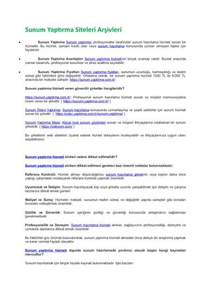 Sunum Yaptırma Siteleri 2024