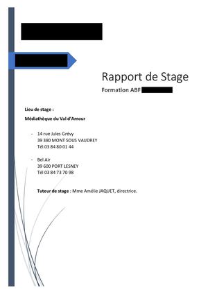 Rapport De Stage 1