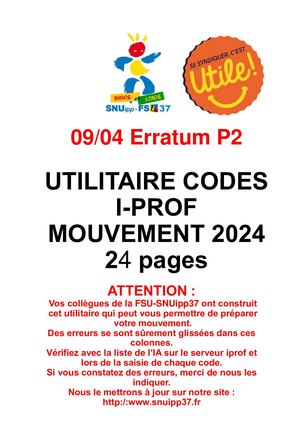 Guide Codes Iprof 2024