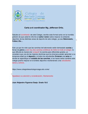 Carta A El Coordinador Mg