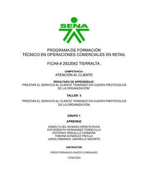 Taller 5 Atencion Al Cliente