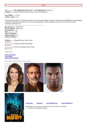 S The Walking Dead  Dead City