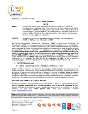Circular No 103 003 Acreditación Certificación Cursos 1702