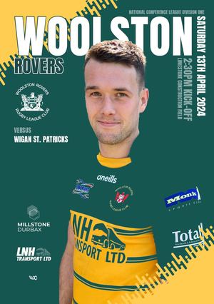 2024 Woolston Rovers Matchday Programme Wigan St Pats 13042024