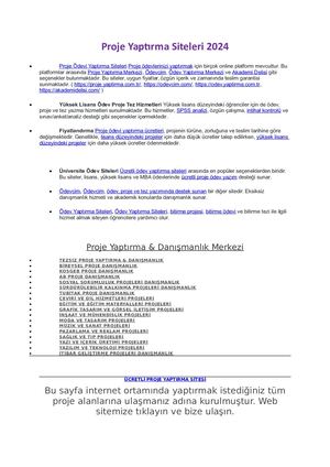 Proje Yaptırma Siteleri 2024