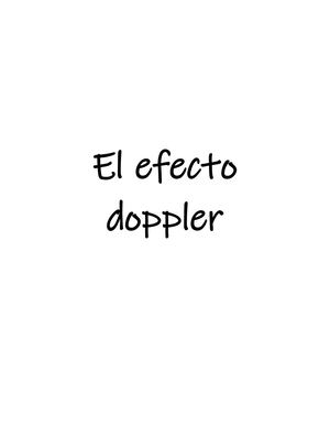 El Efecto Doppler 1