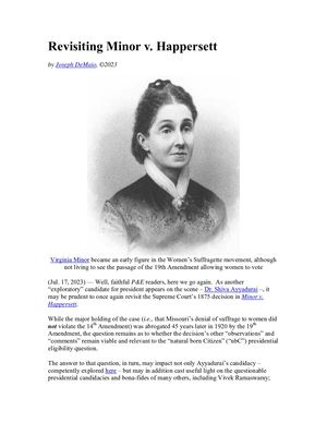 Revisiting Minor V Happersett