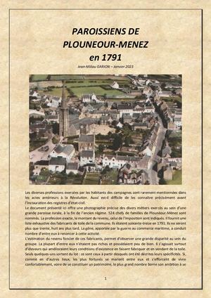 Plounéour-Ménez, juloded et fabricants de toile en 1791
