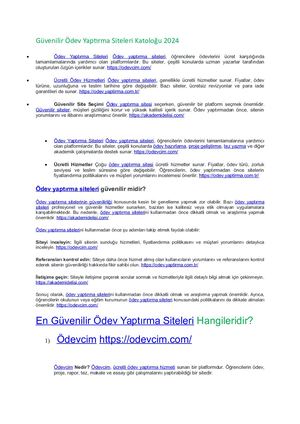 Güvenilir ÖDev Yaptırma Siteleri 2024
