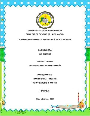 Fines De La Educación Panameña