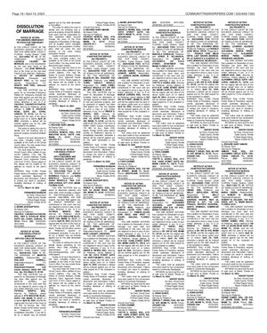 Legals - April 15, 2024