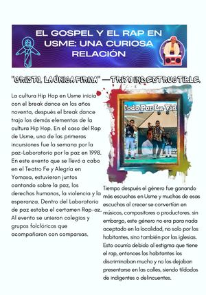 El Gospel y el Rap en Usme: una curiosa relaciòn
