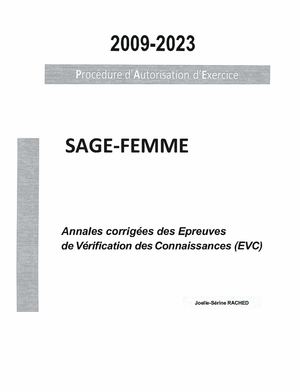 Annales Sage Femmes 2009 2021 Pae