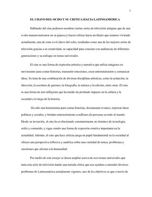 El Chavo Del Ocho Y Su Critica Hacia Latinoamerica